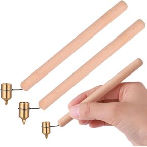 4 Pcs 0.3 mm Hot Wax Pen Medium Brass Tip Wooden Handle Painting Ruling Pen Ukrainian Easter Egg Decorating Kit Candle Painting Supplies