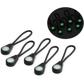5 PCS Black Glow-in-the-dark Zipper يسحب ملحق Zipper Zip Tags علامات مجموعة أدوات مثالية للمعاطف السترات الحجرية السوستات الخيمة الأنيقة （6 سم*1.2 سم）