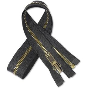 BRBASAP #8 Heavy Duty Zipper 27 Inch Separating Jacket Zippers Durable Metal Replacement Zipper for Coats Jackets and Crafts Antique Brass Y-Teeth Design for Sewing and DIY Projects