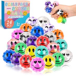 24Pack Fidget Stress Balls for Adults, Bulk Squishy Balls, Stress Relief Ball, Party Favors, Birthday Gift, Goodie Bag Stuffers