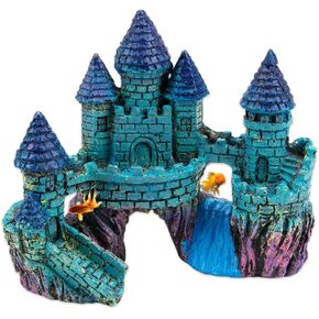 1Pcs Realistic Castle Aquarium Decor Creative Fish Tank Hideout Resin Fish Tank Accessories for Betta Fish Shrimp Hermit Crab