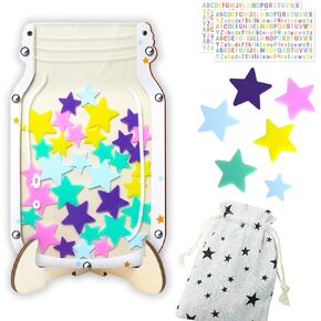 Reward Jar Magnetic,Classroom Reward jar for Kids,Potty Training&Positive Behavior Reward System,Riveted Bottle with Smooth Entry and exit of Personalized Stars.