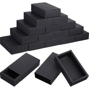 Zonon 15 Pieces Kraft Paper Drawer Boxes 5.9 x 3.1 x 1.6 inch Small Cardboard Gift Boxes for Christmas Wedding Gift Packaging Business Soap Jewelry Candy Perfume(5.9 x 3.1 x 1.6 Inch,Black)