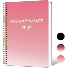 KAICN Monthly Planner 2025-2027, 36-Month, Monthly Planner January 2025-December 2027, 8.5“ x 11", Rigid PVC Cover, Spiral Bound, Calendar Planner for Office, School, and Home（Black）