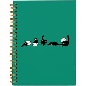 Hold Fizz Funny Cat Notebook Journal - هدايا القطط لمحبي القطط، مجلة دفاتر الملاحظات الملهمة، إنه جيد أنا بخير كل شيء على ما يرام، دفتر ملاحظات حلزوني بغلاف مقوى 5.5 × 8.3