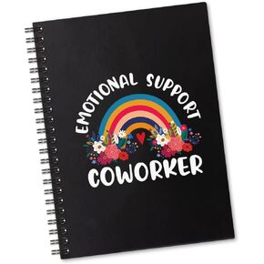 Emotional Support Coworker 160 Blank Pages Spiral Notebook, Fun Coworker Appreciation Gift for Social Worker Teacher, Leaving Retirement Thank You Gift for Colleague, Coworker Gift for Employee