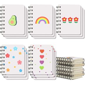 Tinlade 15 Pack Cute Kawaii Mini Spiral Notepads, 4 x 3 Inch Cartoon Memo Pad Blank Notebooks for Kids Party Favors, 1200 Pages