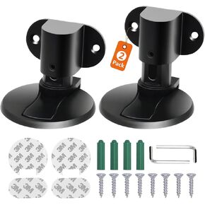 KOLAKO Magnetic Door Stopper, Magnetic Door Stops Black Door Stopper Stainless Steel Magnetic Door Stoppers Floor Adjustable Adhesive Door Catch Invisible Door Holder 2 Pack