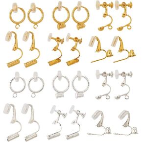 Pandahall 1 Box Jewelry Making Supplies Kits with Earring Hooks/Bead Caps/Eyepins/Jump Rings (Golden)
