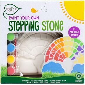 Creative Roots Paint Your Own Rainbow Stepping Stone Craft Kits for Kids, Ceramics to Paint, Ages 6+