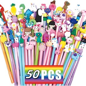 36 Pcs Cute Cartoon Gel Ink Pens, Kawaii Pens for Kids, Bulk Fun Pens, Random Animal Writing Pens for Birthday Present Prize Student Gift Cute School Supplies in Kuwait