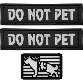 3PCS AliPlus Reflective Dog Patches K9 Patch Removable Hook Loop Patch for Dog Vest Harness Service Dog in Training（Do Not Pet）