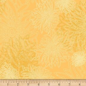 Art Gallery Fabrics Art Gallery Floral Elements Sunflower Fabric, Warm Yellow