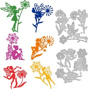 6 Styles Dandelion Fairy Cutting Dies Card Making Fairy Die Cut Carbon Steel Die Cuts Stencils Card Scrapbooking Embossing Template for DIY Paper Craft Albums Birthday Wedding Gift Decor