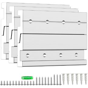 Extra Heavy Duty Z Clip Hanger 4" - French Cleat Picture Hanger - Aluminum Z Bar Hanger Flush Wall Mount Kit - Mounting Brackets for Hanging Mirror, Photo, Canvas, Art, Frame, Speaker - 70lb - 3 Pack