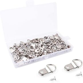300Pack 1/4 D Ring Hanger, Ready Screw D Ring Picture Hangers Set Heavy Duty for Picture Frames and Mirrors, Used by Framing Professionals1