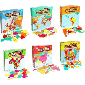 Geotoys Geopuzzle ، ألغاز بانوراما على شكل عالمي ، 68 PC Geography Puzzle ، لعبة الجغرافيا ولغز الخريطة ، ألغاز بانوراما للأطفال الذين تتراوح أعمارهم بين 6-9 سنوات in Kuwait