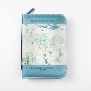 Divinity Boutique Bible Cover XXL - Blue Sea Turtle He Stilled The Storm to a Whisper - Psalm 107:29