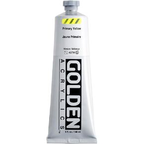 Heavy Body Acrylics by GOLDEN, Primary Yellow, 5 fl. oz. Tube, Professional Acrylic Paint, Semi-Transparent
