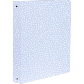 Steel Mill & Co Cute Decorative Hardcover 3 Ring Binder for Letter Size Paper, 1 Inch Round Rings, Binder Organizer for School/Office, Light Blue Dots