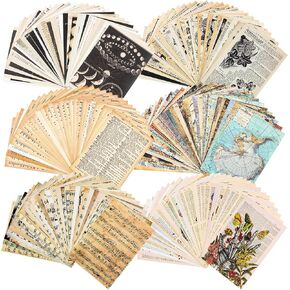180 Pcs Vintage Scrapbook Paper Journaling Supplies Scrapbooking Paper for Travel Journal Writing Art Craft Diary Embellishment Supplies Craft Paper