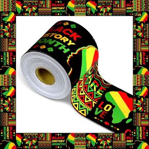 Outus 68 ft Black History Month Bulletin Board Borders Kente Cloth Bulletin Board Decoration Africa American Straight Rolled Border Trim Paper Celebration Decoration for Classroom School Windows Wall