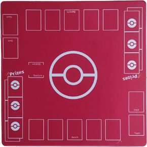 24" Playmat for Game Cards, 2 Player Gaming Mat Board Trading Card Game Stadium with Playmat Bag(Blue-Tortoise THK 2mm)