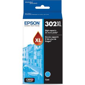 EPSON 302 Claria Premium Ink High Capacity Cyan Cartridge (T302XL220-S) Works with Expression Premium XP-6000, XP-6100