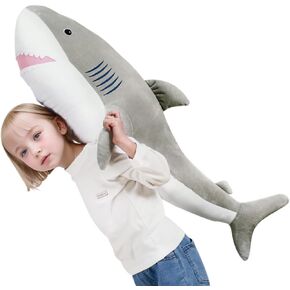 40 Inch Giant Rainbow Color Shark Stuffed Animal Large Soft Body Pillow,Cute Big Whale Shark Ocean Plush Toy Doll,Gift for Boy Girl Kids Birthday Valentines