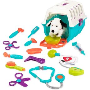 Battat - Veterinarian Toy Set with Plush Dalmatian Puppy & Carrier - Complete 15-Piece Kids Pretend Play Medical Kit with Stethoscope & Tools - Educational ToddlerToys for Ages 2-4 Years
