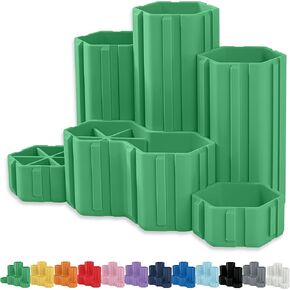 مجموعة منظمات Hexaflex Studio - حامل القلم والقلم الرصاص للمكتب ، وتصميم سداسي متعدد الاستخدامات ، وفواصل قابلة للتعديل ، و 12 خيارًا للألوان - منظمة المكتب والمكاتب (GRAND GRAND)