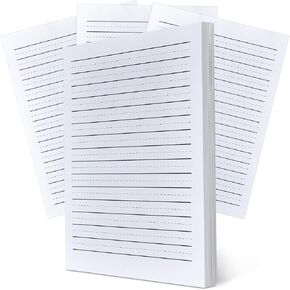 Yeaqee 120 Sheets Raised Ruled Paper Portrait Handwriting Paper Kindergarten for Kids Teachers Sensory with Line, 8.3 x 11.2 Inch White