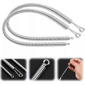 2PCS Silver Spring Dring Draphring Threader ، Threader Threader Tool Set DIY Rope Threader Clip for Hoodies Shorts Pants ، استبدال السداد مع مجموعة Threader Threader Easy Threaders