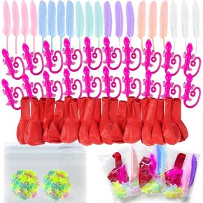 80 PCS Sticky Gecko Party Favors Balloon Feather Party Favors for Birthday Family Classroom Theme Party Favors