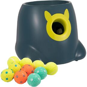 Automatic Ball Launcher for Dogs, Dog Fetch Ball Thrower Launcher, Dog Toys Launcher Ball Thrower with 10 Balls for Small Dogs and Puppies, Interactive Dog Self Playing