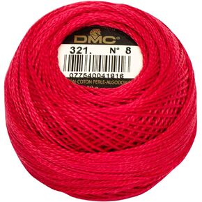 DMC 116 8-321 Pearl Cotton Thread Balls, Red, Size 8