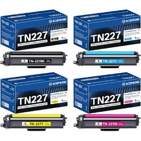 TN227 TN-227BK/C/M/Y High Yield Toner Cartridge Replacement for Brother TN227 TN-227 HL-L3270CDW MFC-L3770CDW HL-L3290CDW MFC-L3750CDW HL-L3210CW Printer 4 Pack