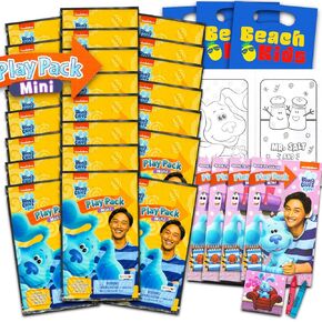 Blue's Clues Mini Party Favors Set for Kids - Bundle with 24 Mini Blue's Clues Grab n Go Play Packs with Coloring Pages, Stickers and More (Blue's Clues Birthday Party Supplies)