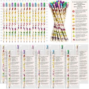 45 Set Fruit of the Spirit Gift Christian Bookmarks Religious Fruit Scented Pencil with Eraser Bulk Bible Verse Inspirational Holy Week Gift for Vacation Classroom Sunday School Church Prize