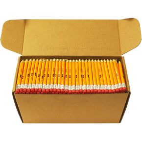 S & E TEACHER'S EDITION 400PCS 4'' Golf Pencils Pre-sharpened, Break-Resistant Lead No. 2 Half Pencils with Eraser Tops, #2 HB pencil, Come with the wooden box 400/Box.