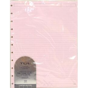 TUL Custom Note-Taking System Discbound Refill Pages, Narrow Ruled, 100 Pages (50 Sheets), Assorted Colors (Junior 5.5 x 8.5)