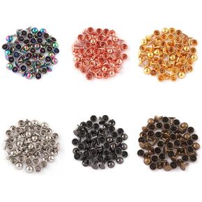 Mix Color Mushroom Dome Rivets - 10mm Tubular Double Cap Rivets Metal Button Round Rapid Rivet Studs for Purse Bags Shoes Belts Leather Craft (12mm Mix Color (120pcs))