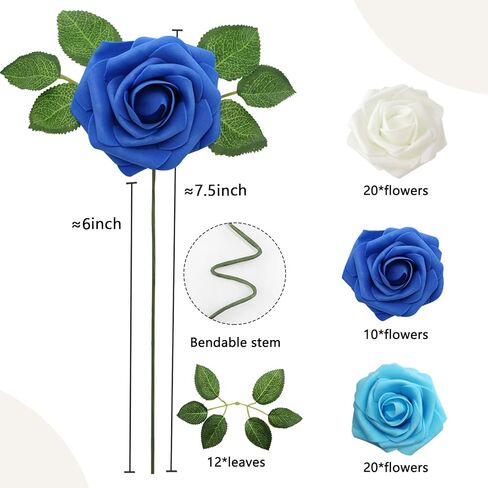 100 قطعة من الزهور الاصطناعية والورود البيضاء ذات المظهر الحقيقي والورود المزيفة بأوراق الشجر وباقات الزفاف DIY لتزيين حفلات الزفاف (أبيض) in Kuwait