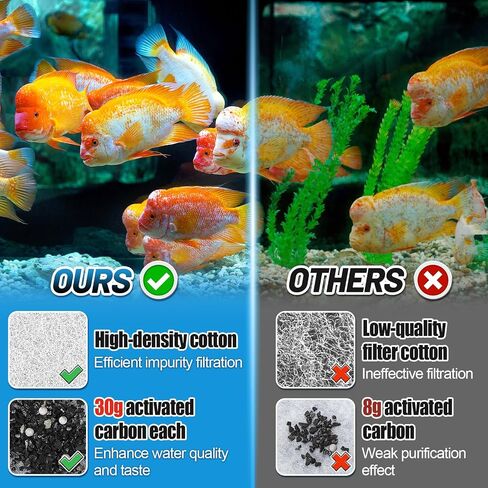 MEWTOGO 12PCS خراطيش مرشح EX متوافقة مع مرشحات Tetra Whisper EX30/EX45/EX70 ، مرشح استبدال الحوض مع كربون نشط للغاية لإنشاء بيئة نظيفة جديدة in Kuwait