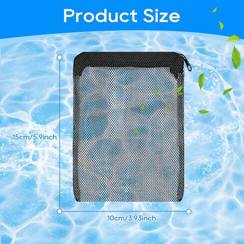 20PCS Aquarium Filter Media Bags for Aquarium with Zipper, Fine Mesh Bag Reusable Strong Polyester for Activated Carbon, Bio Filter Balls, Ceramic Rings, Filter Stones White 7.8" x 5.9" in Saudi Arabia