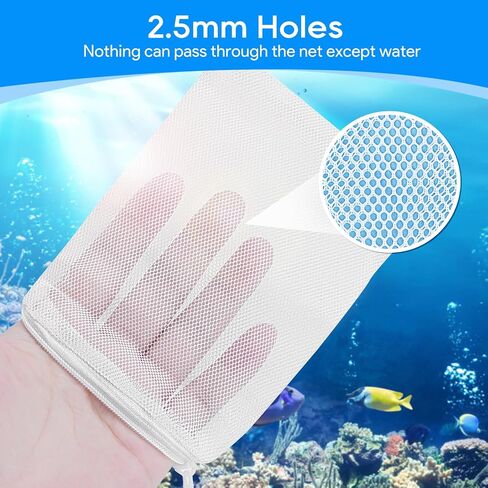 20PCS Aquarium Filter Media Bags for Aquarium with Zipper, Fine Mesh Bag Reusable Strong Polyester for Activated Carbon, Bio Filter Balls, Ceramic Rings, Filter Stones White 7.8" x 5.9" in Saudi Arabia