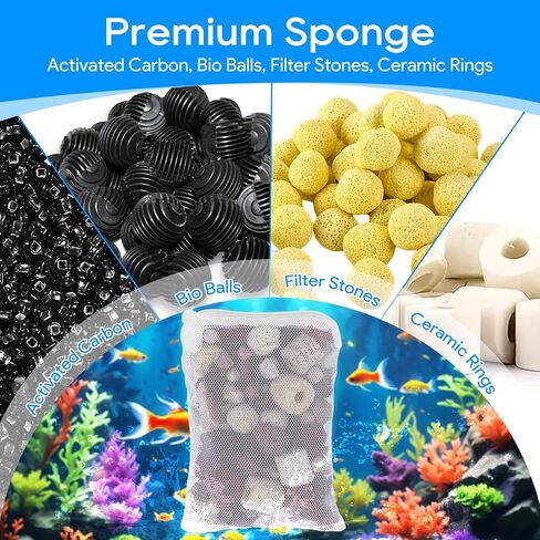 20PCS Aquarium Filter Media Bags for Aquarium with Zipper, Fine Mesh Bag Reusable Strong Polyester for Activated Carbon, Bio Filter Balls, Ceramic Rings, Filter Stones White 7.8" x 5.9" in Saudi Arabia