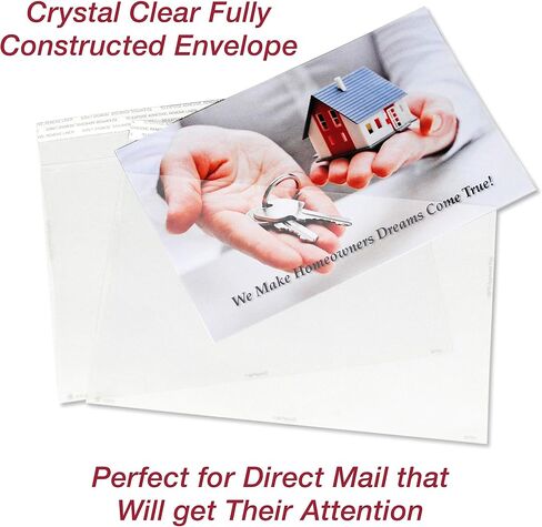 Envelope Crystal Clear Booklet Style 6" x 9", Permanent Tape (5.5″ x 8.5″ Insert Size) Holds Booklets, Catalogs and Brochures. - Box of 500 in Kuwait