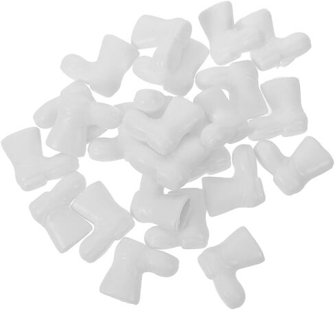 BESPORTBLE Mini Santa Claus Shoes 100 Pcs of Santa Boots, Mini Shoes Model for Crafts Christmas Dollhouse Table Centerpiec Decorations, White in Kuwait