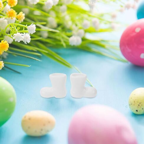 BESPORTBLE Mini Santa Claus Shoes 100 Pcs of Santa Boots, Mini Shoes Model for Crafts Christmas Dollhouse Table Centerpiec Decorations, White in Kuwait